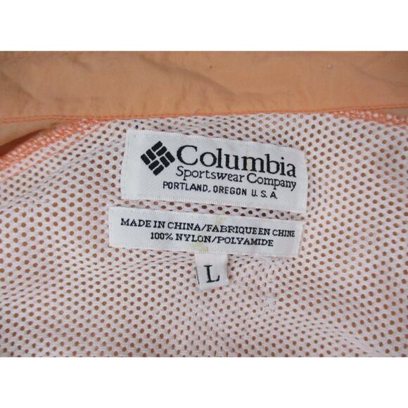 Columbia PFG Button Down Shirt Mens Large Peach Orange Vented Short Sleeve - Picture 12 of 16